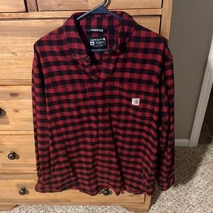 Men’s size M rugged flex relaxed fit light mid weight carhartt flannel